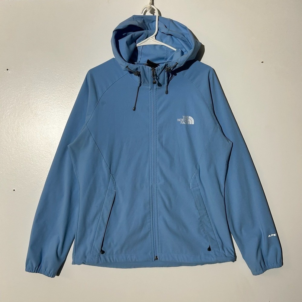 The‎ North Face Apex Bionic Softshell Hoodie Jacket Blue Womens Large AK7W
